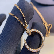 JUSTE NECKLACE 2.2MM PINK GOLD FULL DIAMONDS