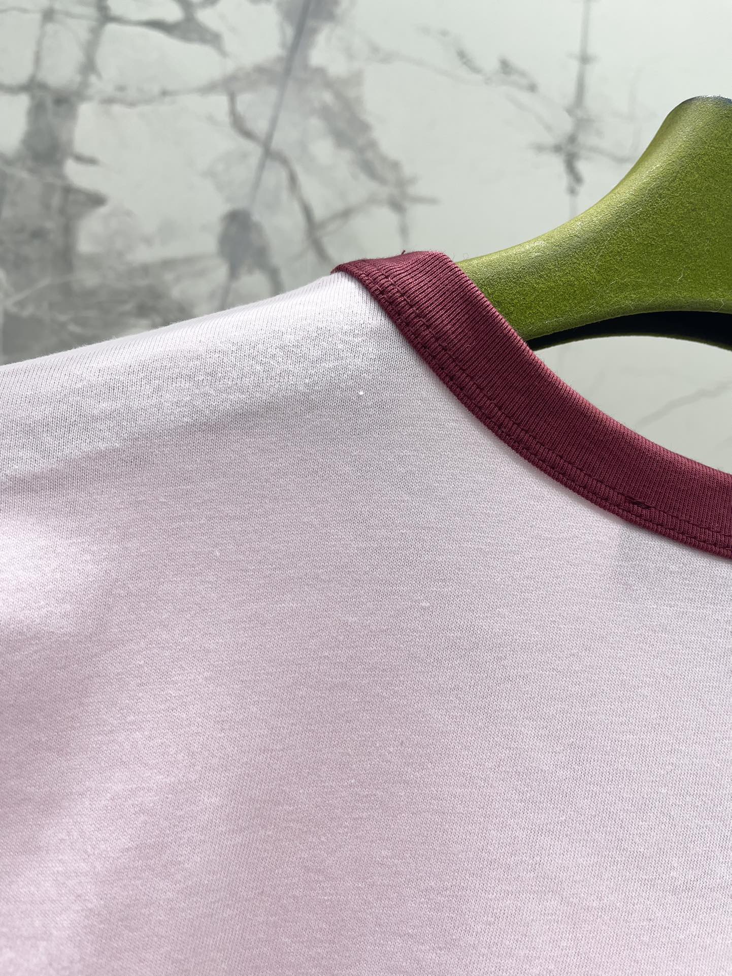 Gucci Embroidered Short Sleeves T-shirt Pink Cotton