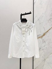 VALENTINO 26S PETER PAN COLLAR SHIRT WITH BOW STYLE 57