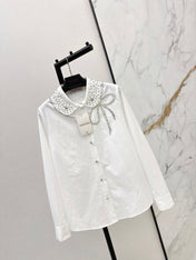 VALENTINO 26S PETER PAN COLLAR SHIRT WITH BOW STYLE 57