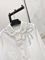 VALENTINO 26S PETER PAN COLLAR SHIRT WITH BOW STYLE 57
