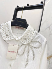 VALENTINO 26S PETER PAN COLLAR SHIRT WITH BOW STYLE 57