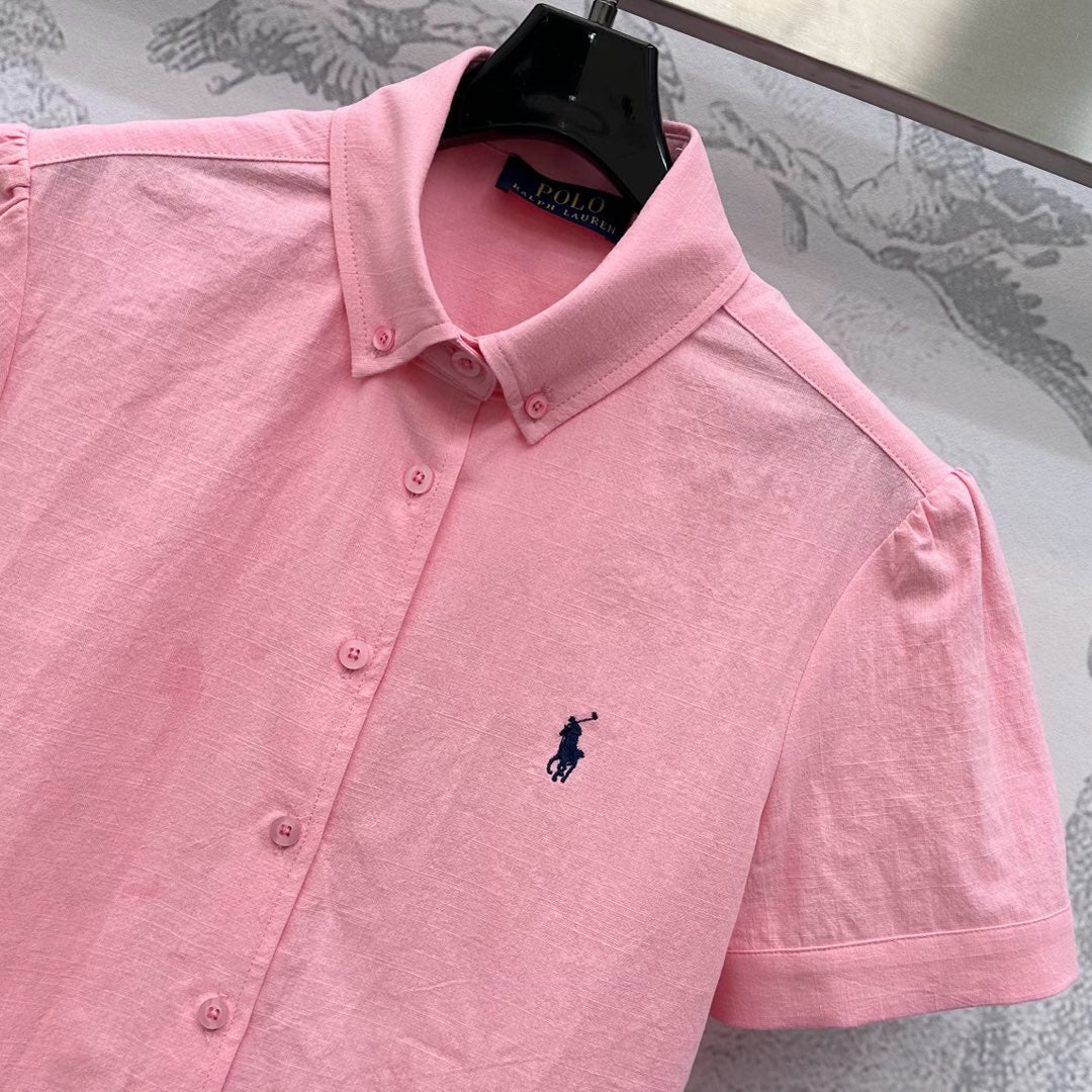 RALPH LAUREN SHORT-SLEEVE SHIRT PINK 274777